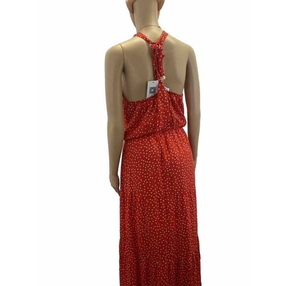 ECOWISH Women Dress Halter Neck Boho Polka Print Sleeveless Casual Backless Max - Picture 5 of 16